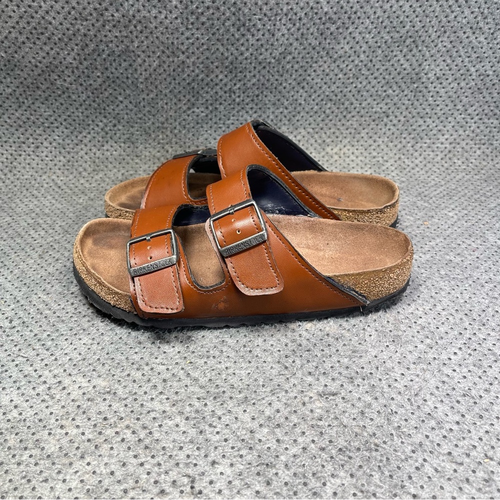 Birkenstock Brown Sandals with Adjustable Straps and Contoured Footbed